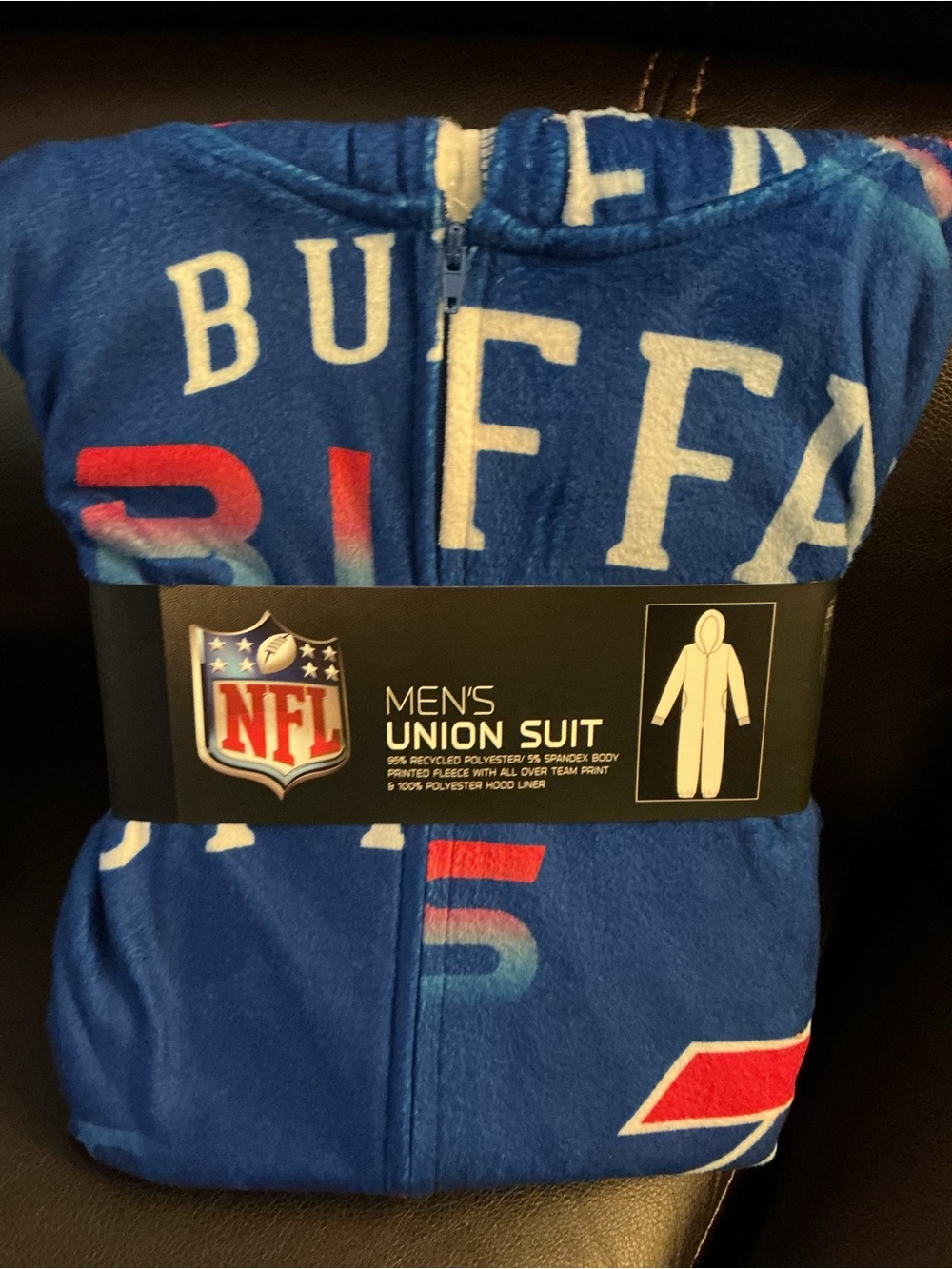 NFL Buffalo Themed Men’s Union Suit - Blue with Red & White Accents